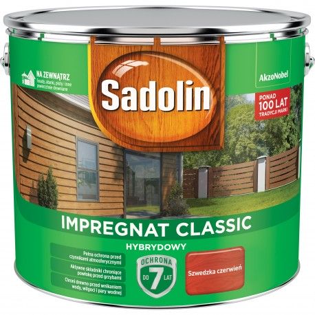 Sadolin Classic Impregnat 9l Szwedzka czerwień